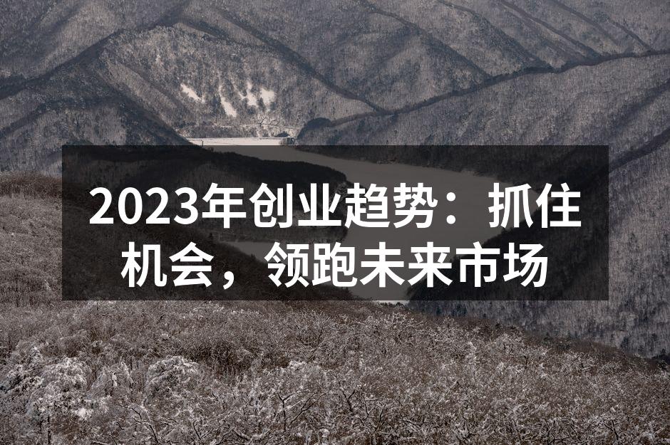 2023年创业趋势：抓住机会，领跑未来市场